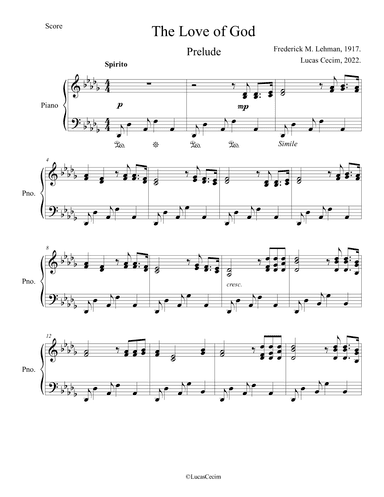 The Love of God (arr. Lucas Cecim)