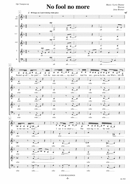 No Fool No More (arr. Jetse Bremer)