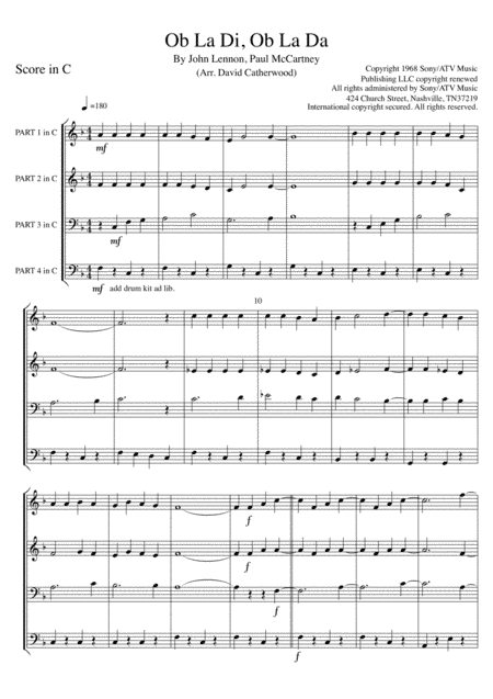 Ob-la-di, Ob-la-da (arr. David Catherwood)