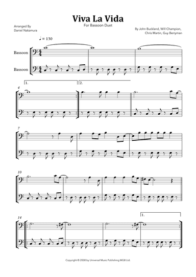 Viva La Vida (arr. Daniel Nakamura)
