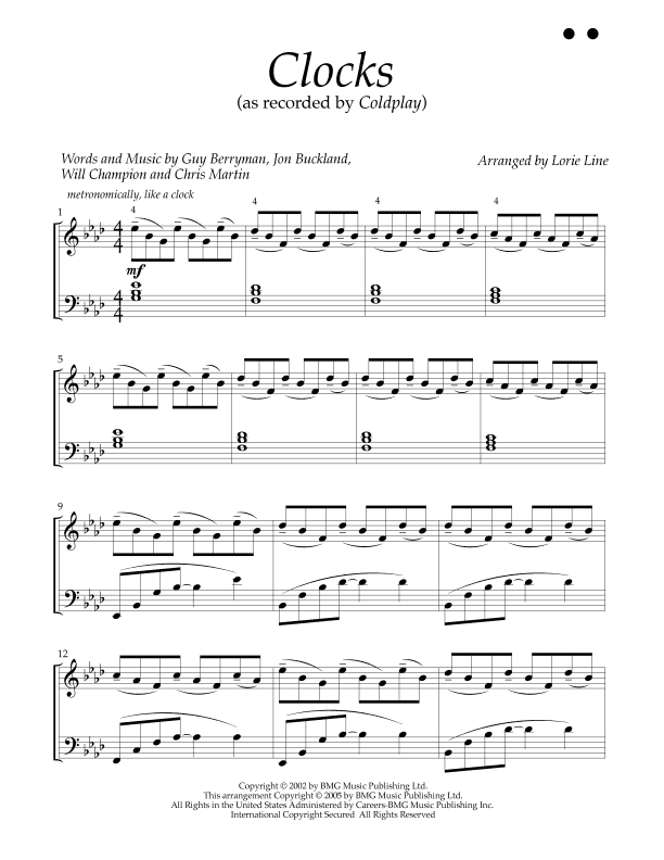 Clocks (arr. Lorie Line)