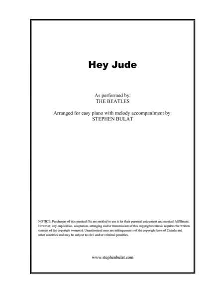 Hey Jude (arr. Stephen Bulat)