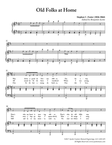 Stephen Foster - Old Folks at Home ( Swanee River ) (arr. Benjamin Ayotte)
