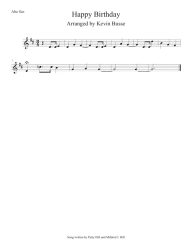 Happy Birthday - Alto Sax (arr. Kevin Busse)