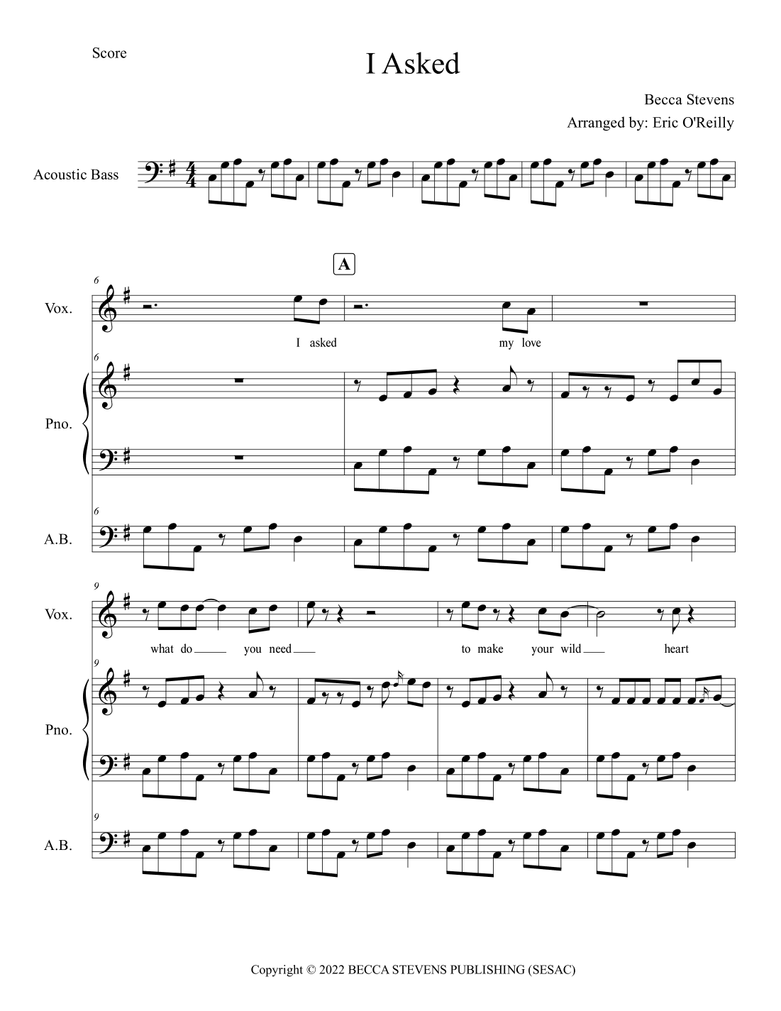 I Asked (arr. Eric O'Reilly)