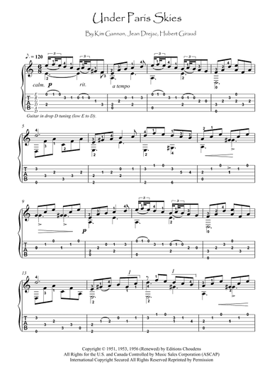 Under Paris Skies (arr. PianoSheetNow)