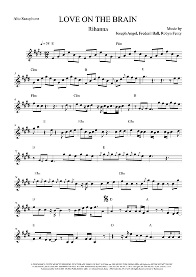Love On The Brain (arr. The Sheet Music Library)