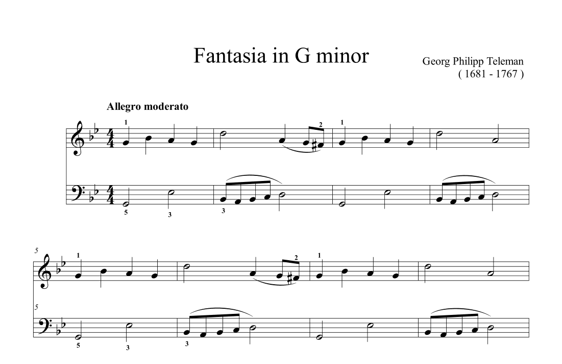 Telemann Fantasia in G minor (arr. Ben Choupak)