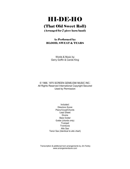 Hi-de-ho (that Old Sweet Roll) (arr. Jim Farley www.arrangementsone.com)