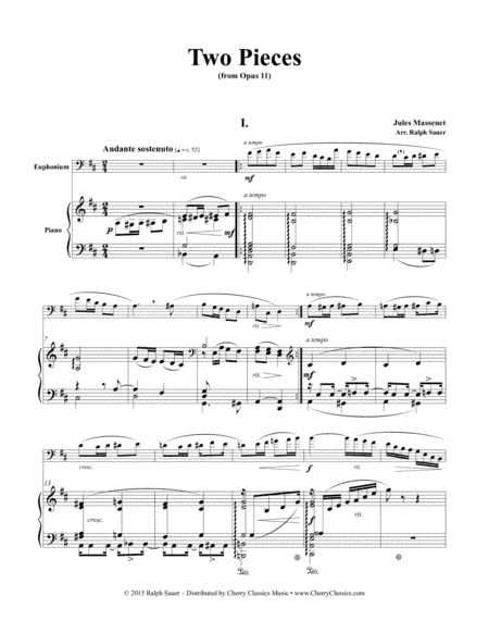 Two Pieces from Opus 11 for Euphonium and Piano (arr. Sauer, Ralph)