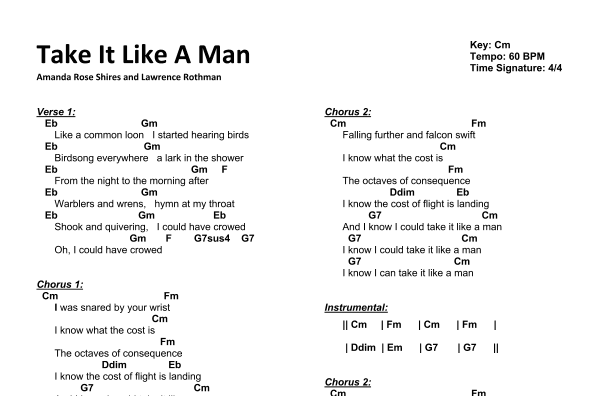 Take It Like A Man (arr. Travis J. Gandy)