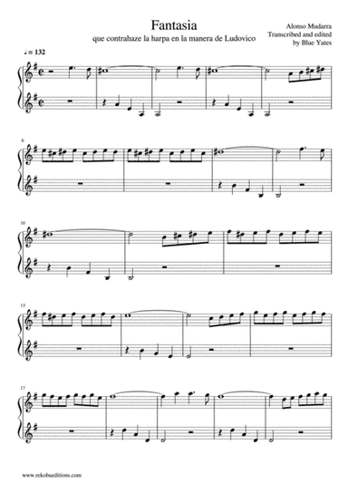 Fantasia (Alonso Mudarra) (arr. Blue Yates)
