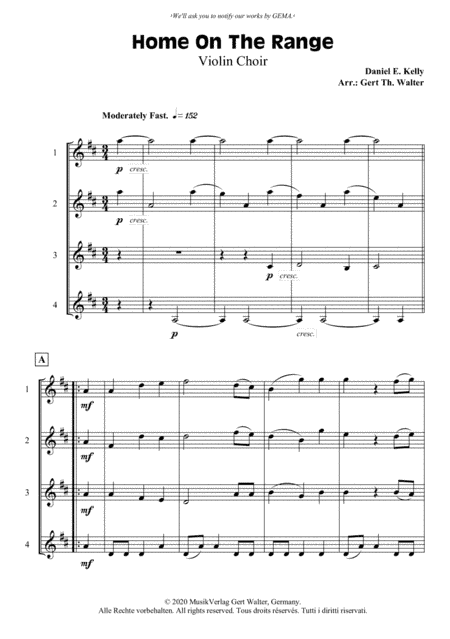 Home On The Range (arr. Gert Th. Walter)