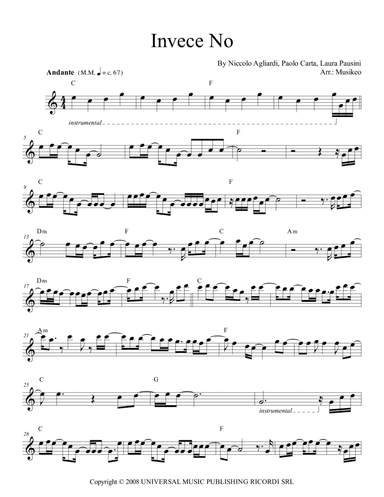 Invece No (arr. Musikeo)