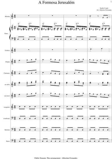 A Formosa Jerusalém - Score Only (arr. Albertino Fernandes)