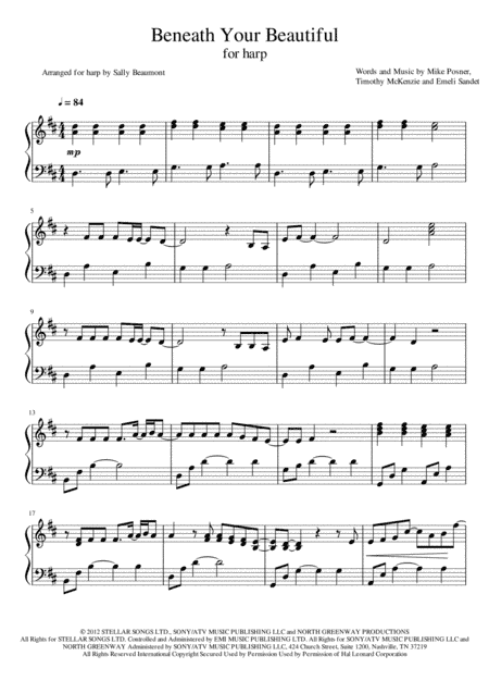 Beneath Your Beautiful (arr. Sally Beaumont)