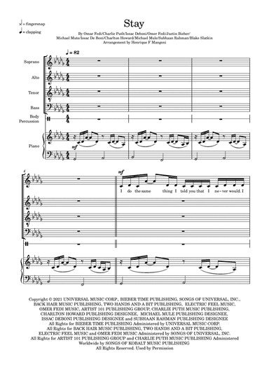 Stay (arr. Henrique F Mangoni)