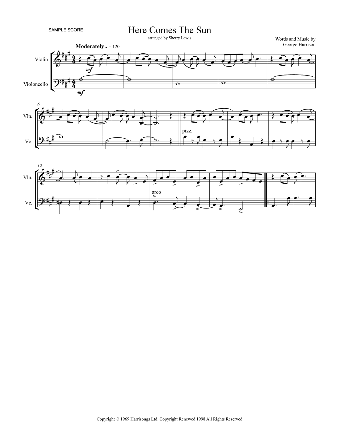 Here Comes The Sun (arr. Sherry Lewis)