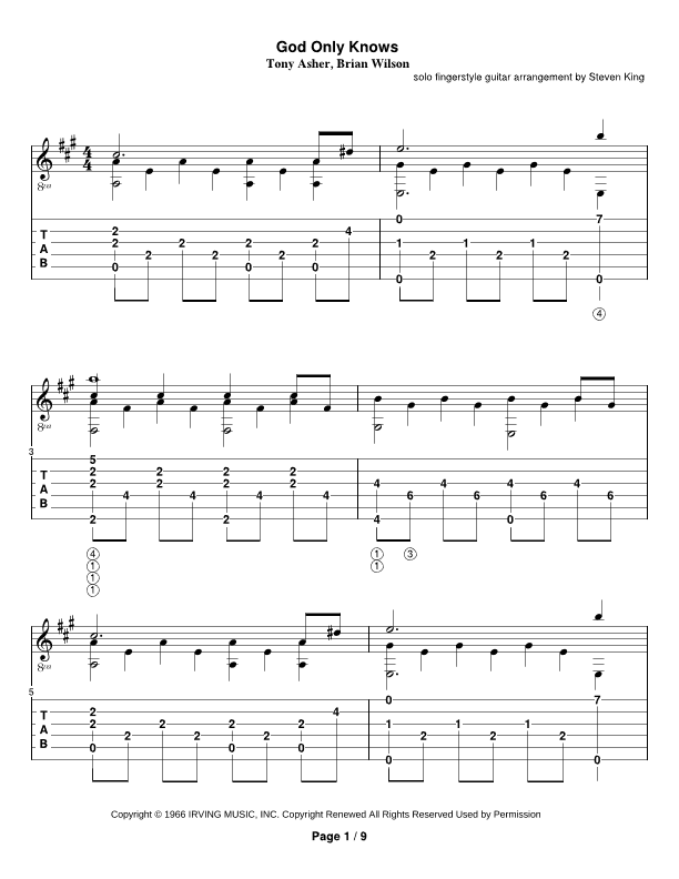 God Only Knows (arr. Steven Michael King)