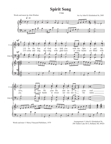 Spirit Song (arr. John Kleinheksel)