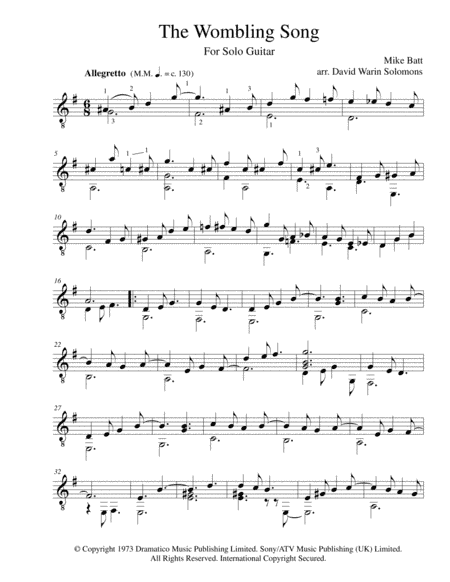 The Wombling Song (arr. David Warin Solomons)