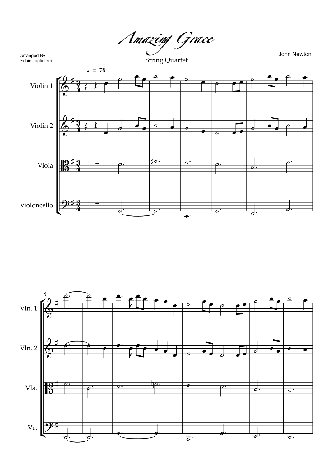 Amazing Grace (arr. Fabio Tagliaferri)