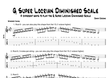 G Super Locrian Diminished Scale (4 Ways to Play)