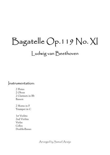 Beethoven - Bagatelle Op.119 No. XI - For orchestra (arr. Samuel Araújo)