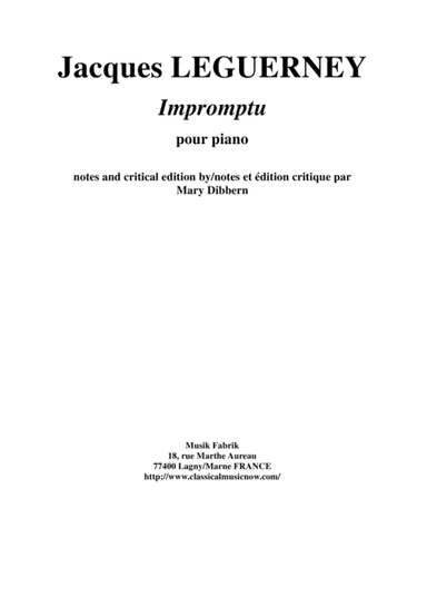 Jacques Leguerney: Impromptu for piano