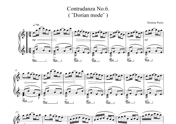 Sixth Contradanza: Dorian mode