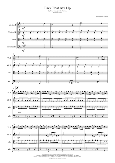 Back That Azz Up - Score Only (arr. Budeanu Cristian)