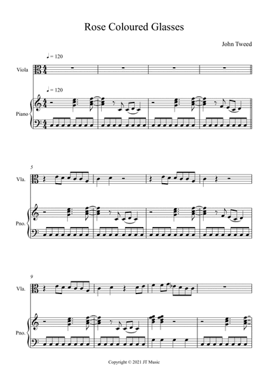 Rose Coloured Glasses - Viola and Piano