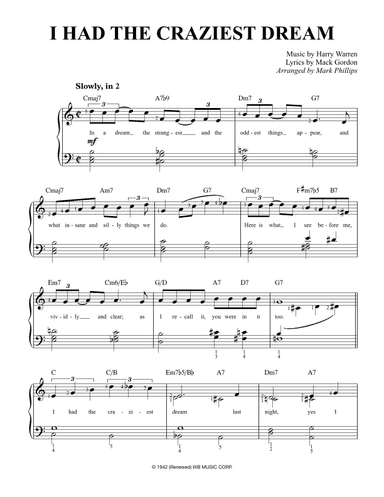 I Had The Craziest Dream (arr. Mark Phillips)