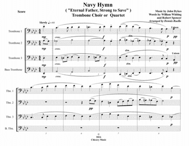 Navy Hymn ("Eternal Father, Strong to Save") - Trombone Choir or Quartet - Advanced Intermediate (arr. Dennis Ruello)