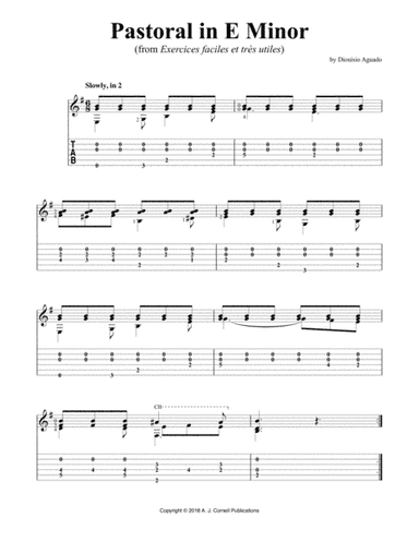 Pastoral in E Minor (from Exercices faciles et très utiles) (arr. A. J. Cornell Publications)