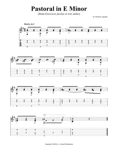 Pastoral in E Minor (from Exercices faciles et très utiles) (arr. A. J. Cornell Publications)