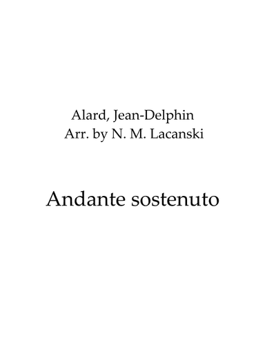 Andante sostenuto (arr. Nick M Lacanski)