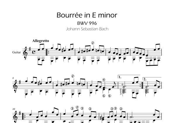 Bach Bourree in E minor BWV 996 (arr. Ygor Nunes)