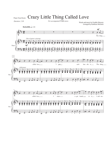 Crazy Little Thing Called Love (arr. Kathleen McGuire)