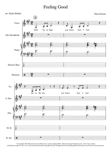 Feeling Good (arr. Dylan Holden)