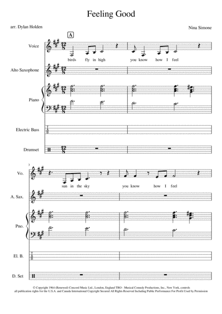 Feeling Good (arr. Dylan Holden)