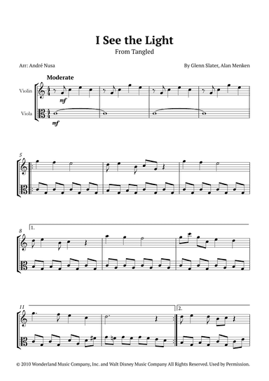 I See The Light (arr. André Nusa)