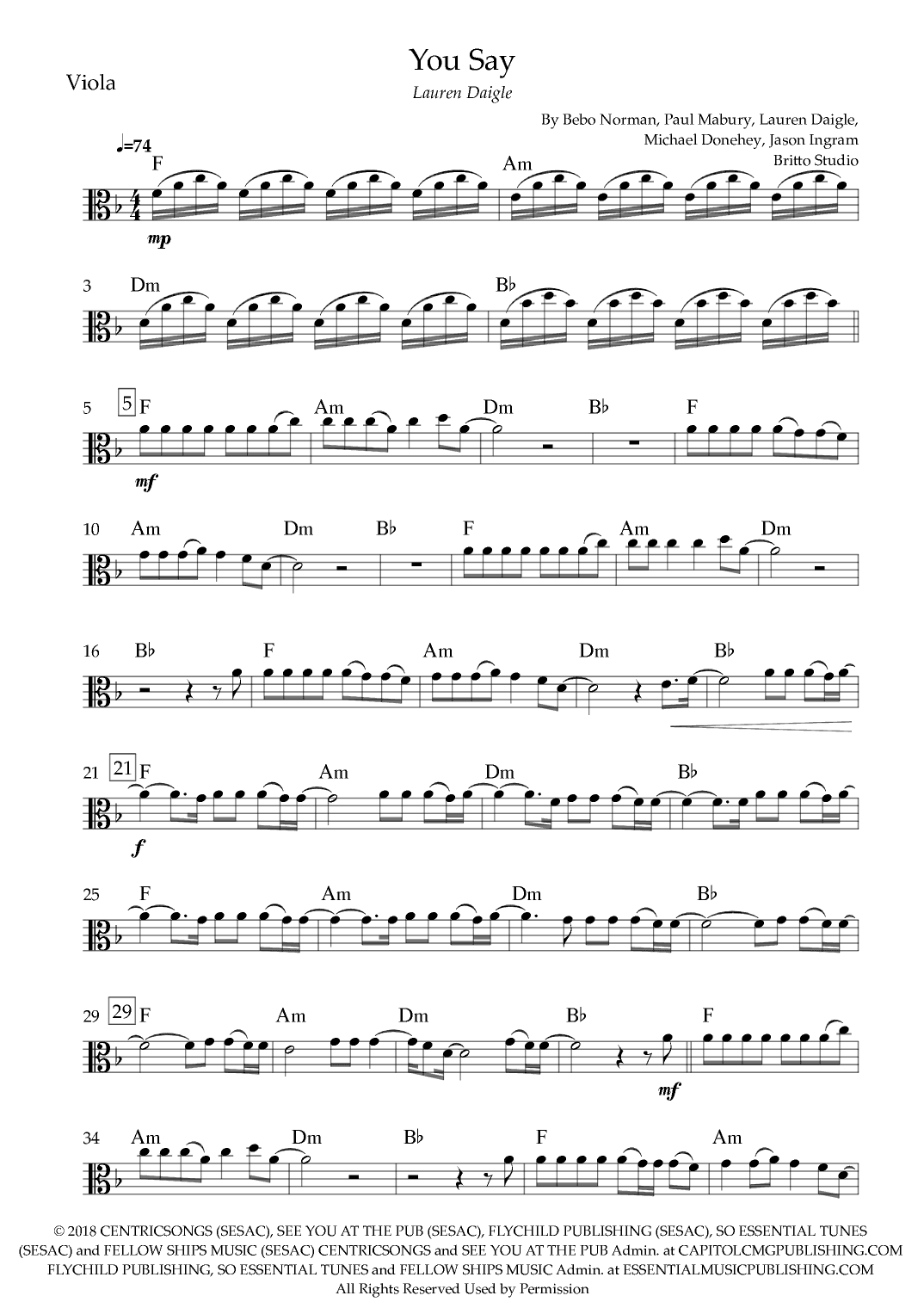 You Say (arr. Fabio Britto)