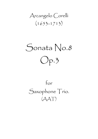 Sonata No.8 Op.3 (arr. Spence Bundy)