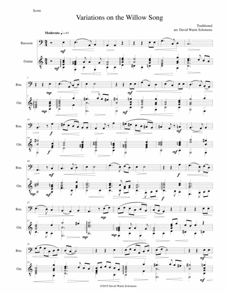 Variations on the Willow Song for bassoon and guitar (arr. David Warin Solomons)