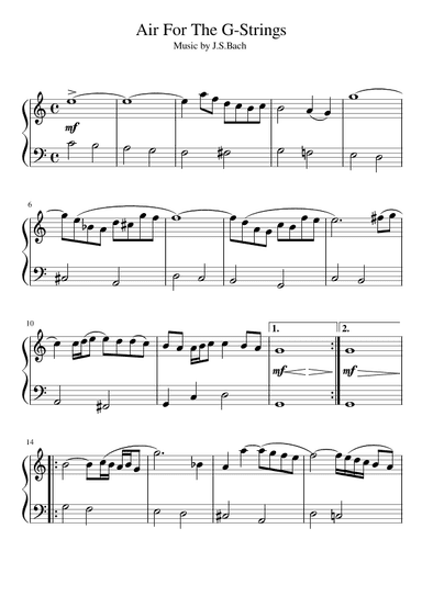 "Aria on the G String" (Cdur) (arr. pfkaori)