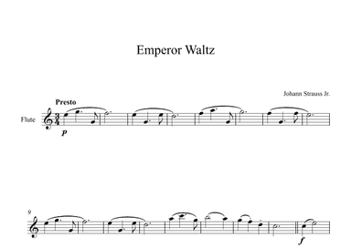 Emperor Waltz - Johann Strauss Jr. (Flute) (arr. Digital Book Music)