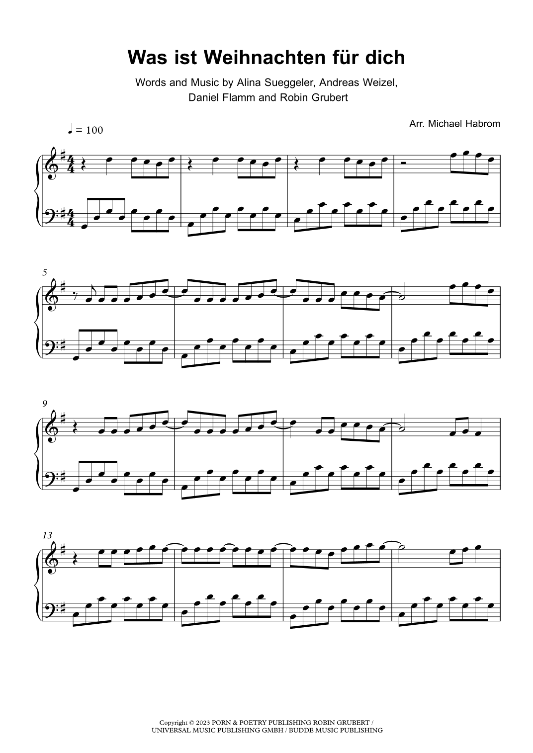 Was Ist Weihnachten Fuer Dich (arr. Michael Habrom)