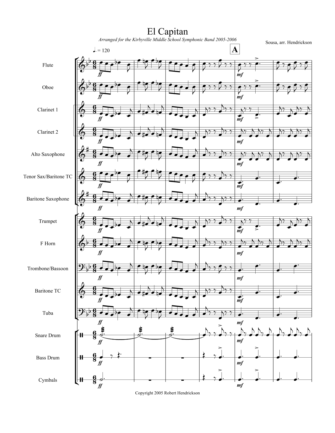 El Capitan (arr. Rob Hendrickson)