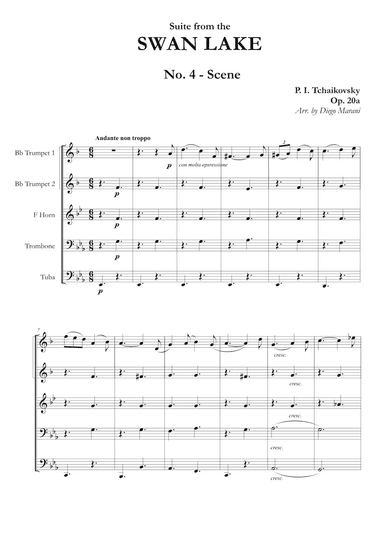 "Scene No. 2" from Swan Lake Suite for Brass Quintet (arr. Diego Marani)
